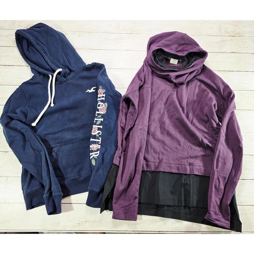 Women's Calia Purple Layered Hoodie and Navy Hollister Hoodie Set Sz XS